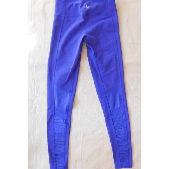 Alo Women XXS 7/8 High-Waist Moto Legging in Sapphire Blue - Picture 2 of 12